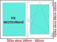 Okna FIX+OS SOFT šířka 180 a 185cm x výška 90-105cm